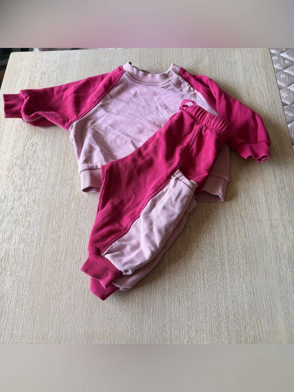 Pink Two-Tone Baby Hanna Andersson Sweatsuit Size 6-12 months